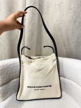 Alexander Wang Cream and Black Drawstring Shoulder Bag